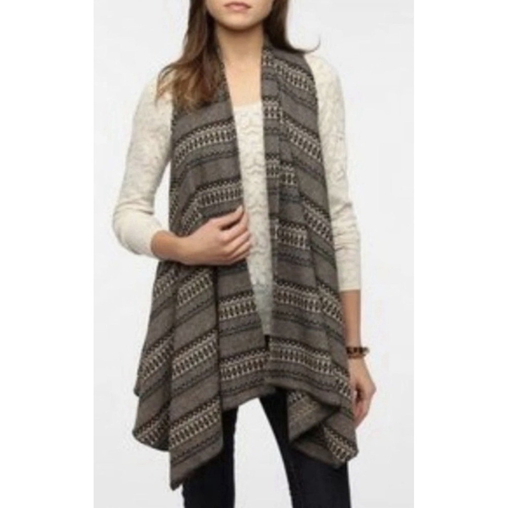 Staring At Stars Anthropologie‎ Vest Womens Flowy Boho XS Black Knit Lagenlock